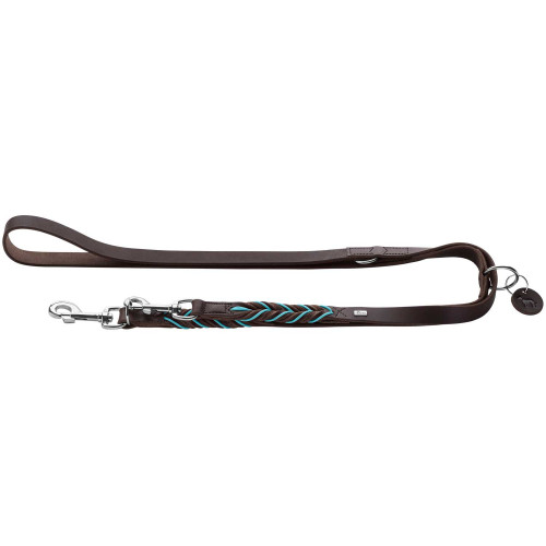 Training Leash Solid Education Cord 20/200, Darkbrown/Turquoise